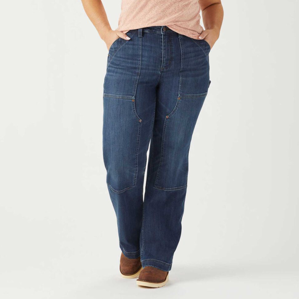 Duluth Trading Co Double Flex COOLMAX Denim Jeans Straight Leg Pants 16 Short